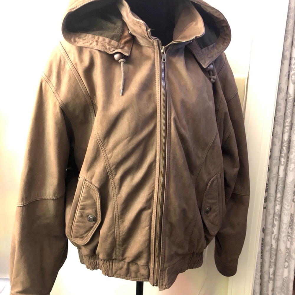 Wilson Leather Brown Hooded Jacket